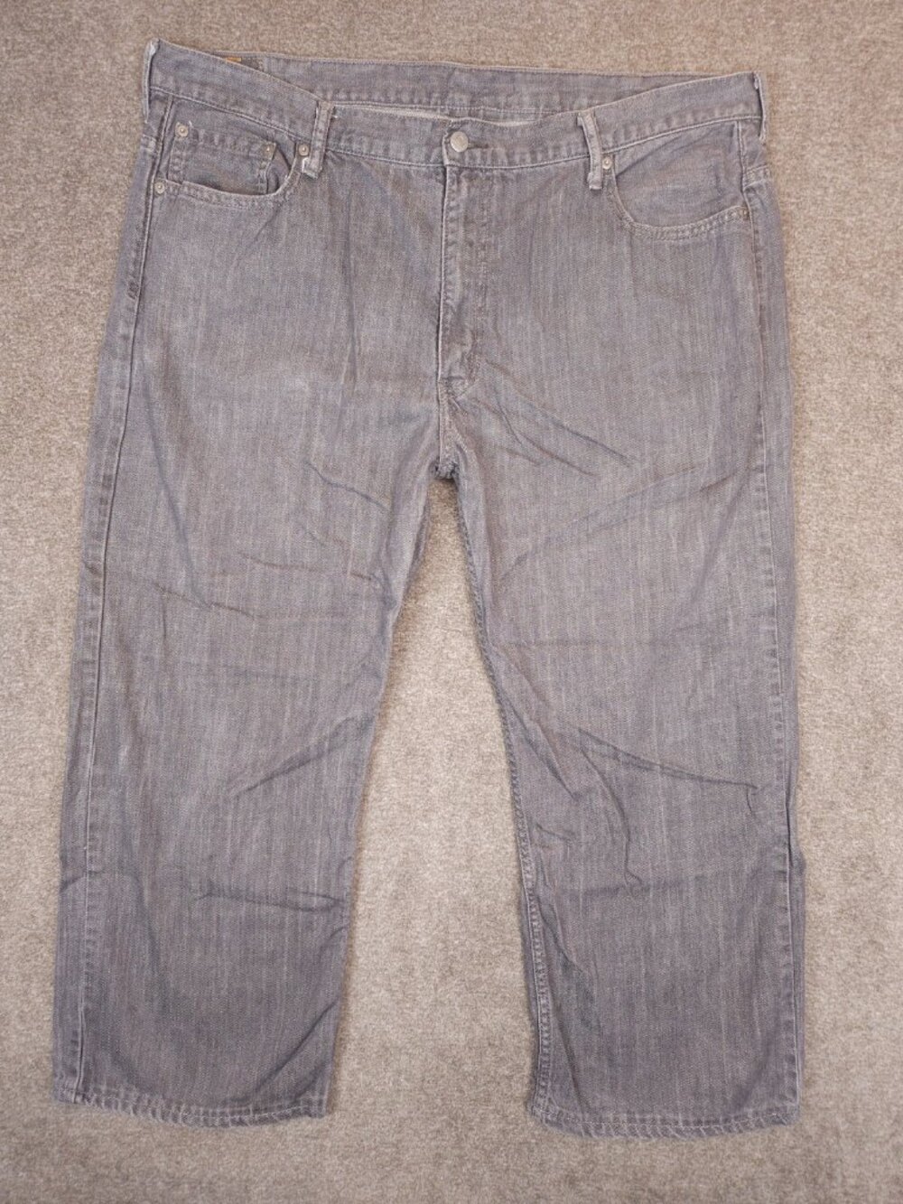 Levi's 569 Jeans Size 42x30 (40x25) Men's Gray Loose Fit Straight Leg Denim